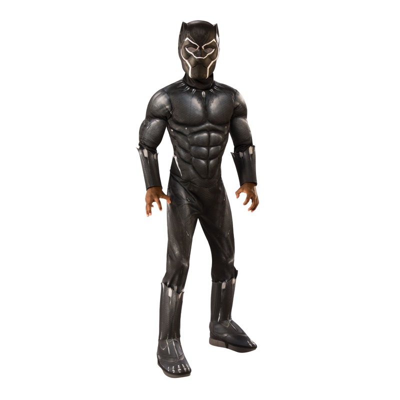 Black Panther Deluxe Costume for Kids - Marvel Black Panther Small (3-5 Yrs)