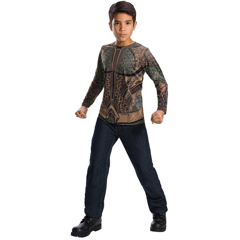 Justice League Boys Aquaman Costume Top M