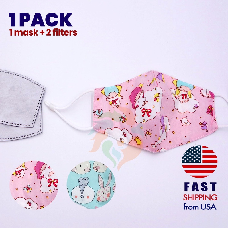 Kids Cotton 2 Layer Mask-Bunny | Angel Angel