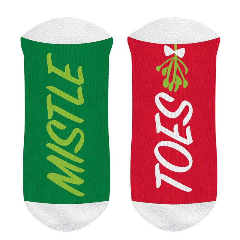 Mistletoes No Show Adult Christmas Socks One Size Fits Most