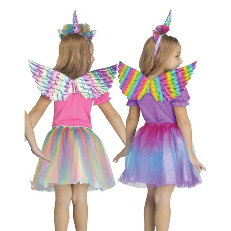 Unicorn Girls Wing Tutu Headband Set Pastel