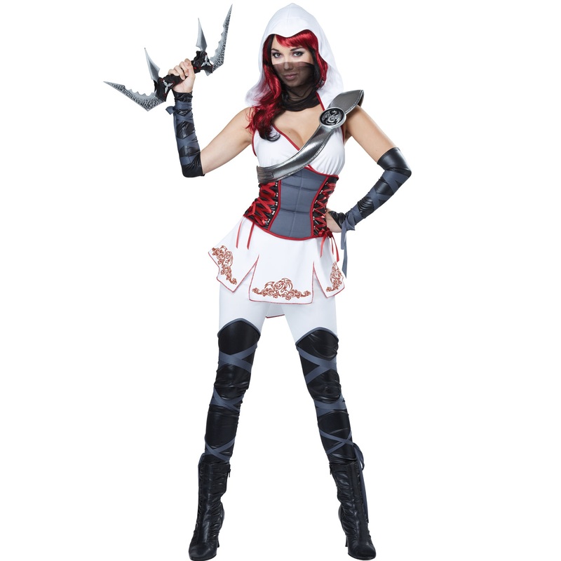 White Alluring Ninja Womens Halloween Costume S