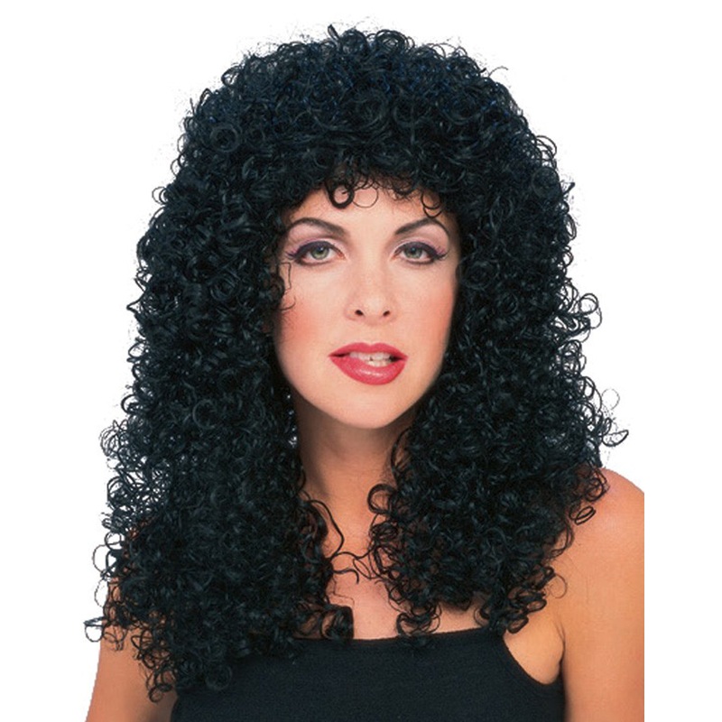 Womens Tight Curly Perm Wig Black