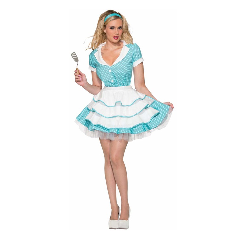 50s Sexy Housewife Costume for Adults Medium-Large (M-L)