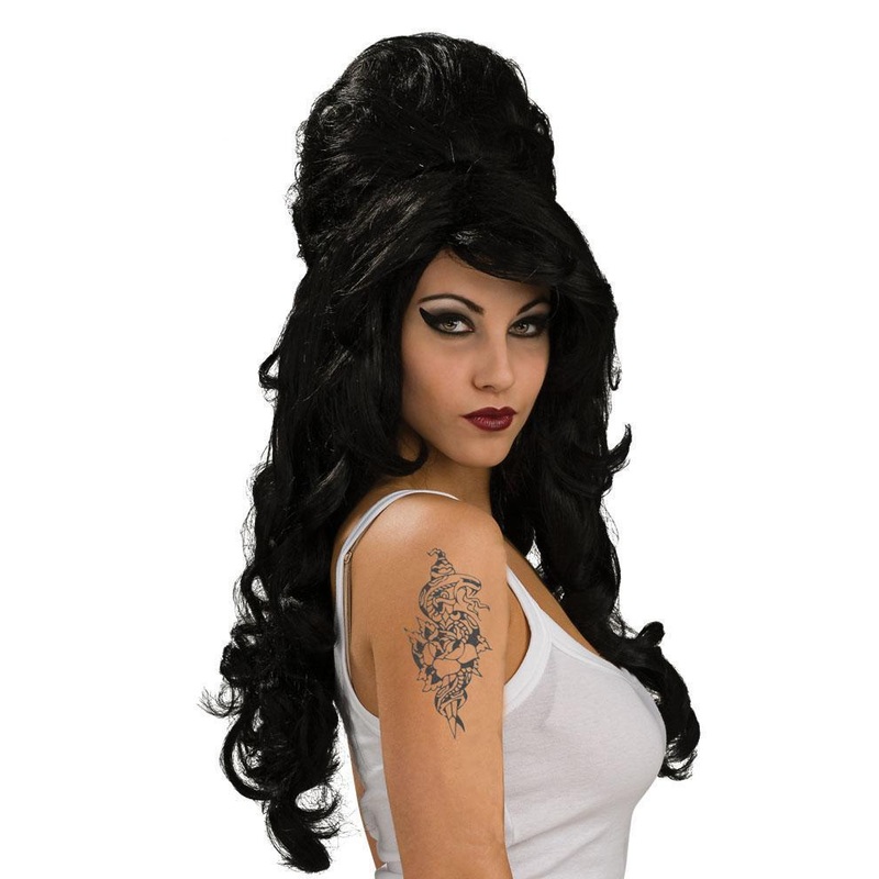 1960s Black Beehive Wig for Adults
