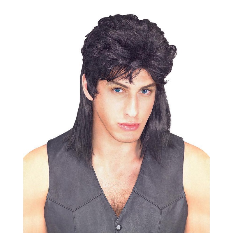 Mullet Black Wig for Adults