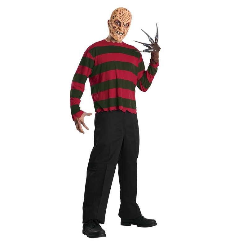 Freddy Krueger Costume Top & Mask for Adults - Nightmare on Elm St Standard