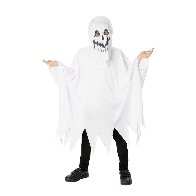 Ghost Poncho with Hood Costume for Kids XXS (3-4 Yrs)