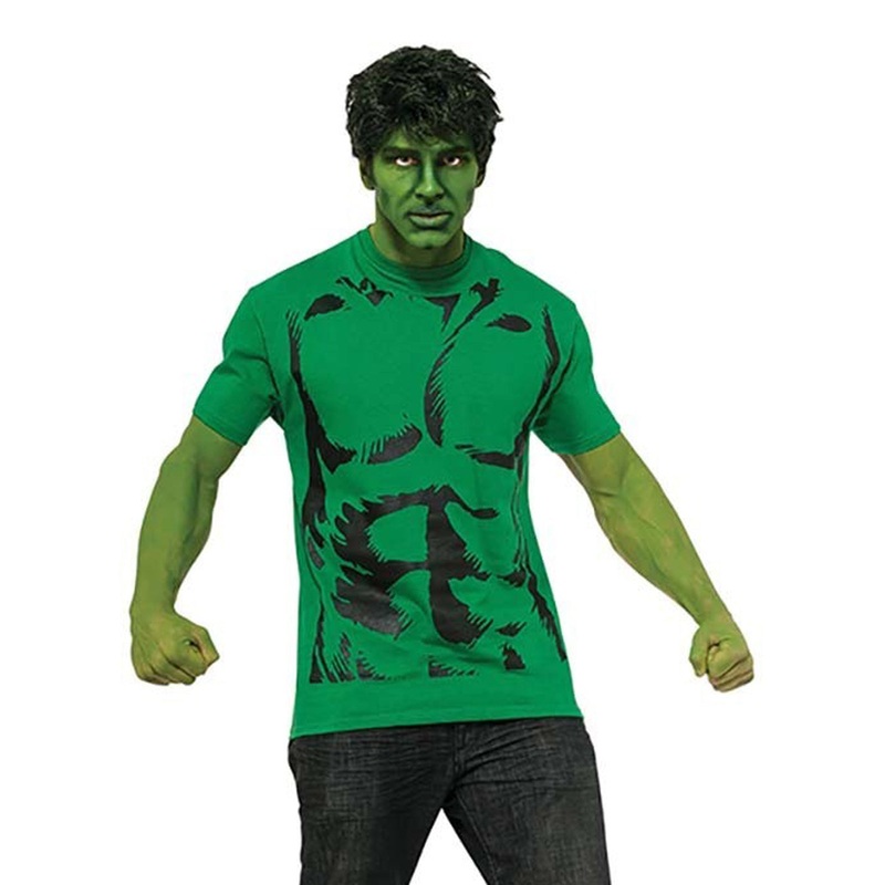 Hulk Costume T-Shirt and Wig Set for Adults - Marvel Avengers Medium