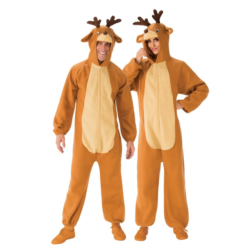 Reindeer Onesie Costume for Adults Small