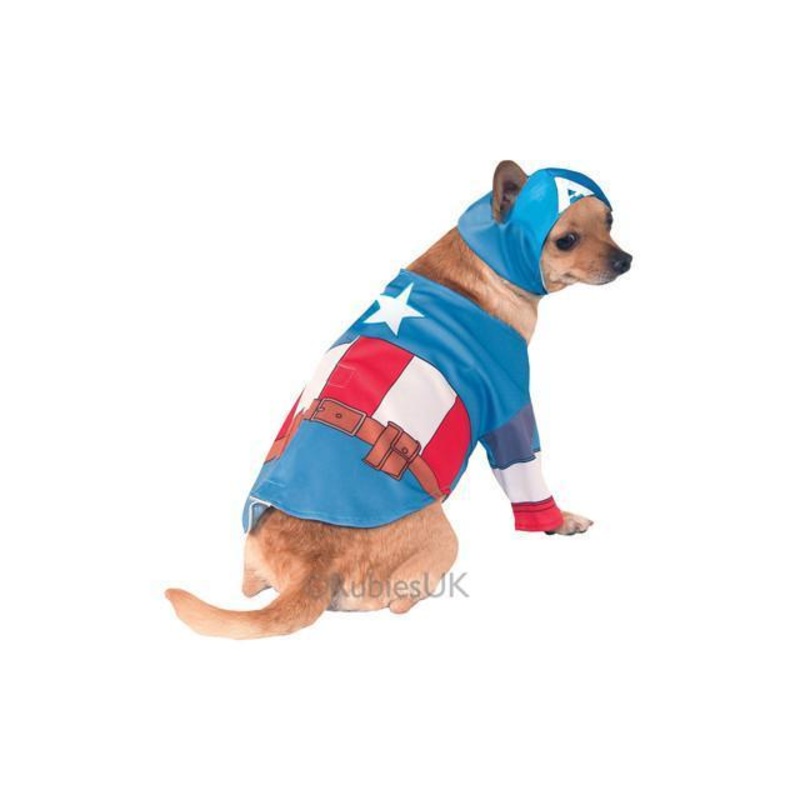 Captain America Pet Costume - Marvel Avengers Small