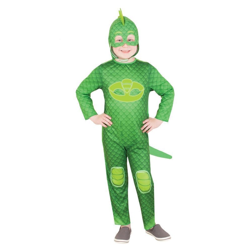 Gekko Glow In The Dark Costume for Kids - PJ Masks Small (3-5 Yrs)