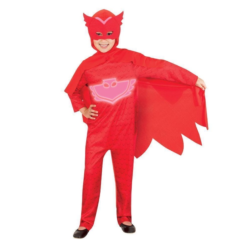 Owlette Glow In The Dark Costume for Kids - PJ Masks Small (3-5 Yrs)