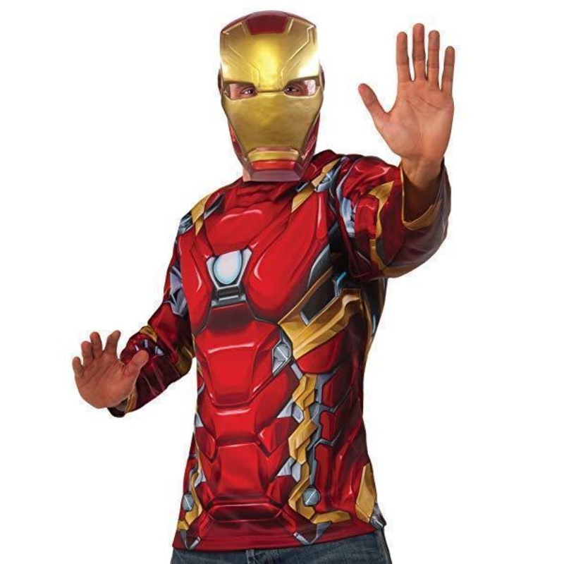 Iron Man Costume Top & Mask Set for Adults - Marvel Avengers Standard