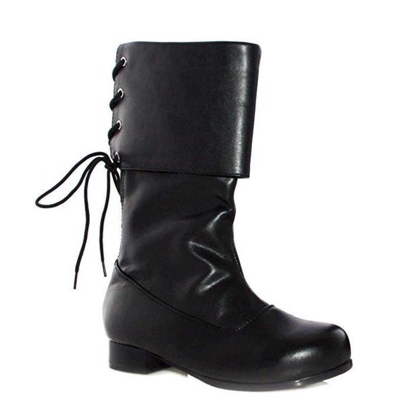 Pirate Black Ankle Boots 1 Inch Heel for Kids Extra Small (US size 9-10)