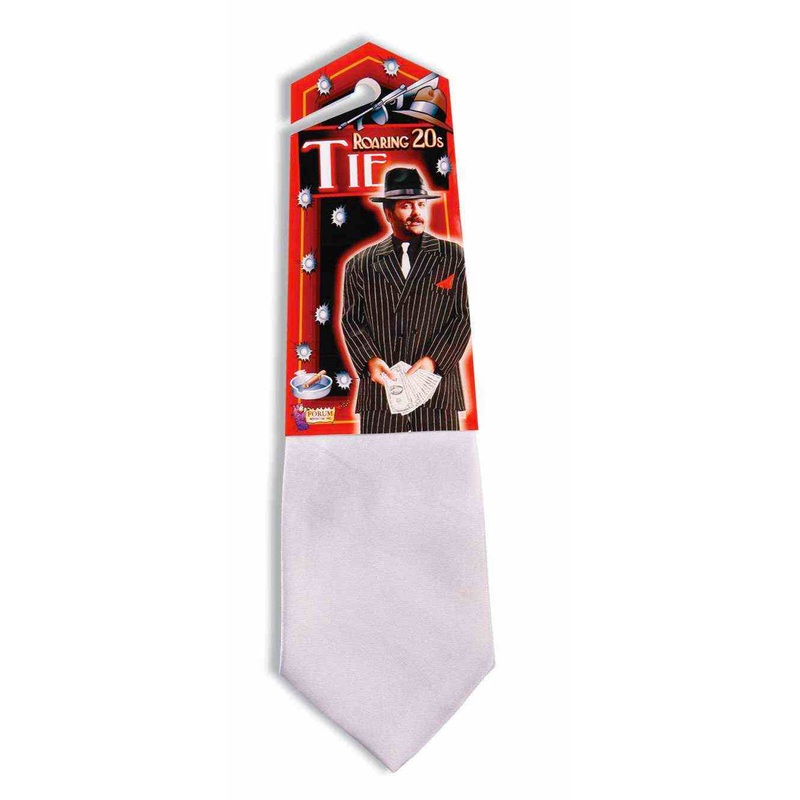 Roaring 20s Gangster White Neck Tie for Adults