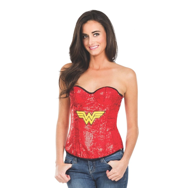 Wonder Woman Sequin Corset for Adults - DC Comics Small