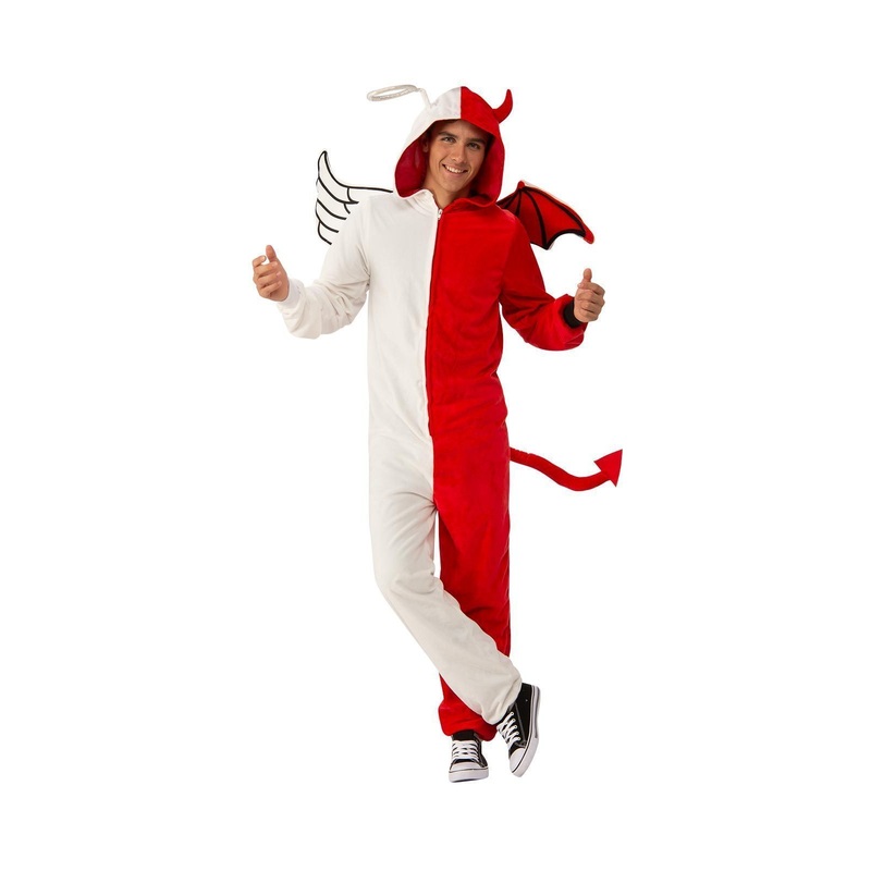 Angel or Devil Furry Onesie Costume for Adults Small-Medium (S-M)