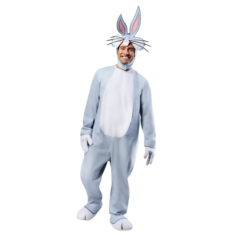 Bugs Bunny Unisex Jumpsuit Costume for Adults - Looney Tunes Medium