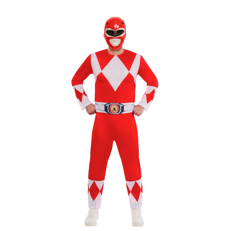 Red Ranger Deluxe Costume for Adults - Power Rangers Small