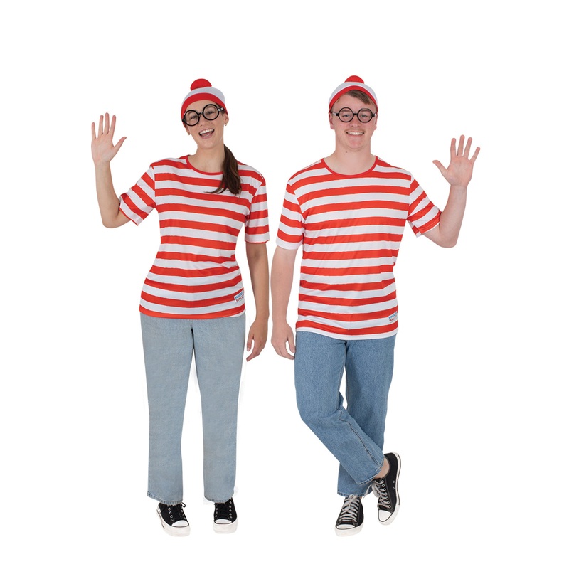 Wally Costume for Adults - Where's Wally Small