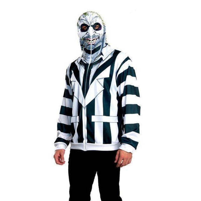 Beetlejuice Hoodie with Mask for Adults - Beetlejuice Extra Large