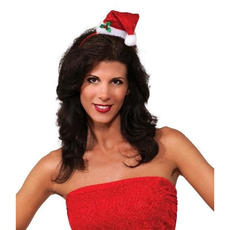 Santa Mini Velour Hat on Headband