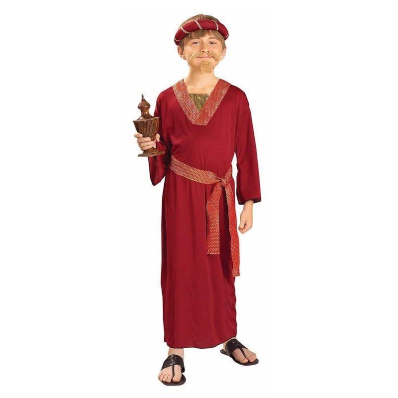 Wise Man Burgundy Costume for Kids Small (3-4 Yrs)