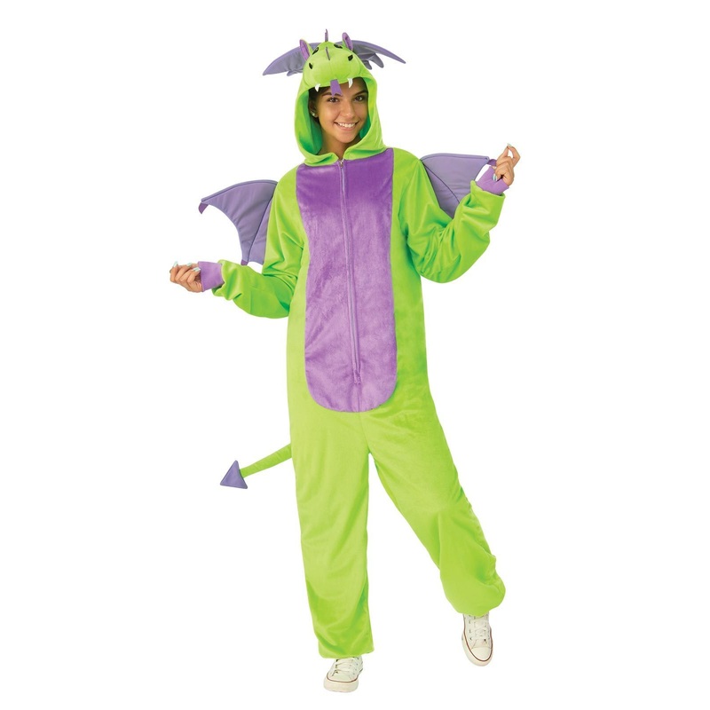 Green Dragon Furry Onesie Costume for Adults Small-Medium (S-M)