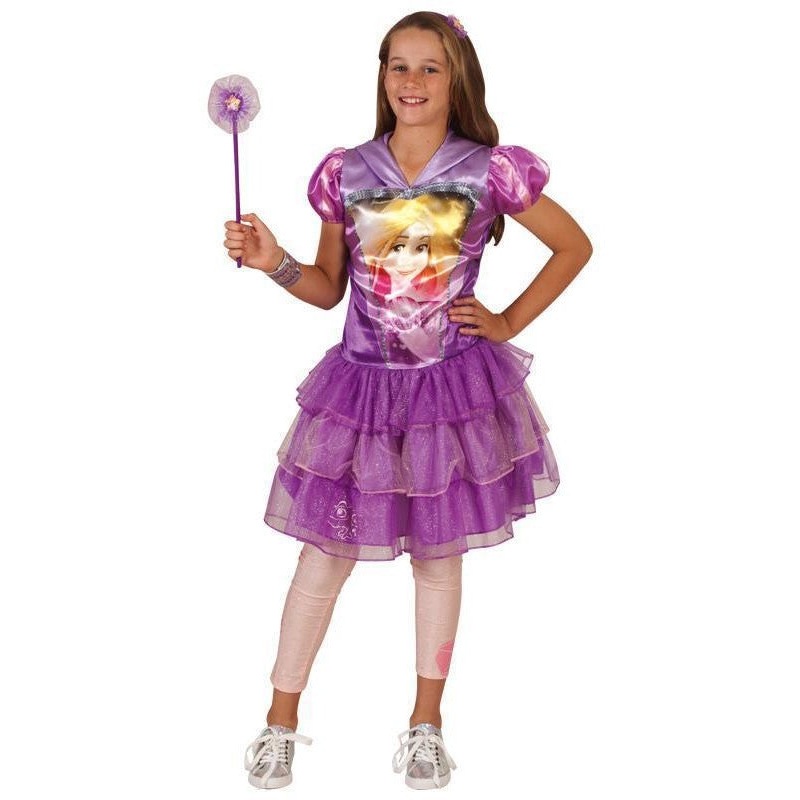 Rapunzel Hooded Tutu Child Dress for Kids - Disney Tangled Medium (6-8 Yrs)