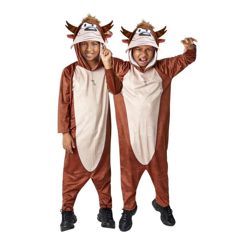 Taz Unisex Jumpsuit Costume for Kids - Looney Tunes Small-Medium (S-M)