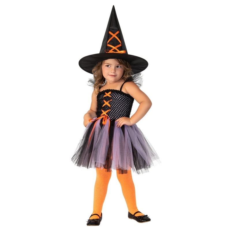 Witch Purple & Orange Costume for Toddlers & Kids Toddler (18-36 Mths)