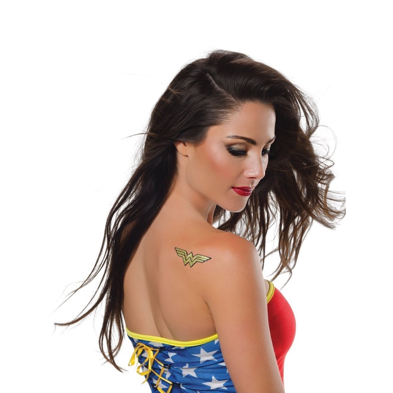 Wonder Woman Glitter Tattoo - DC Comics