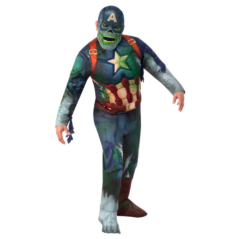 Zombie Captain America Deluxe Costume for Adults - Marvel What If? Standard