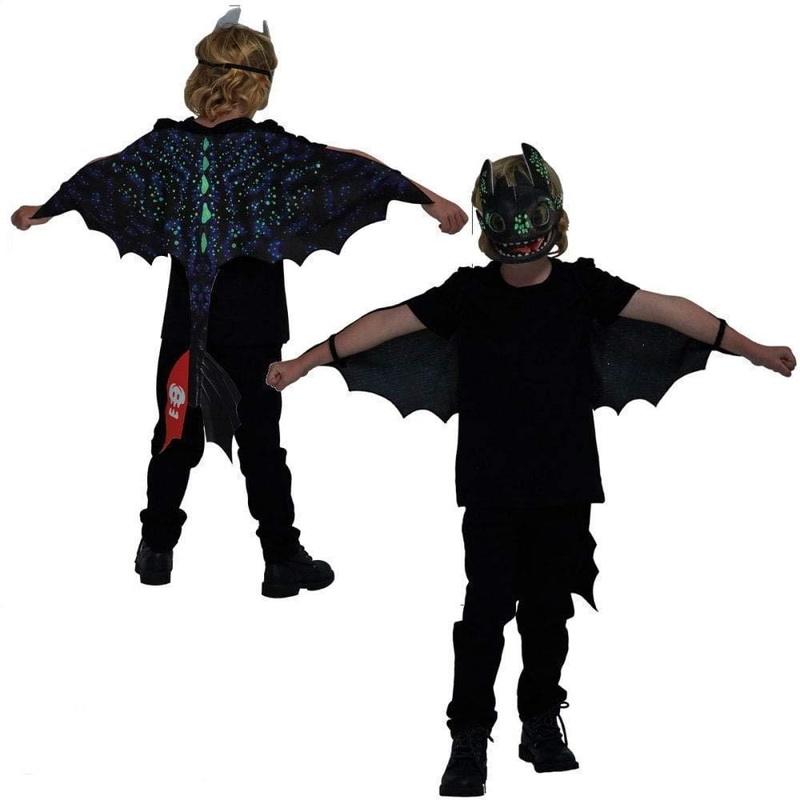 Toothless Night Fury Glow in the Dark Accessory Set for Kids - How to Train Your Dragon