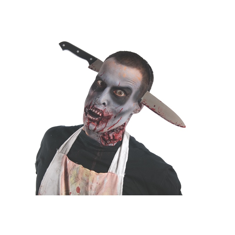 Zombie Kitchen Knife Through Head Accessory