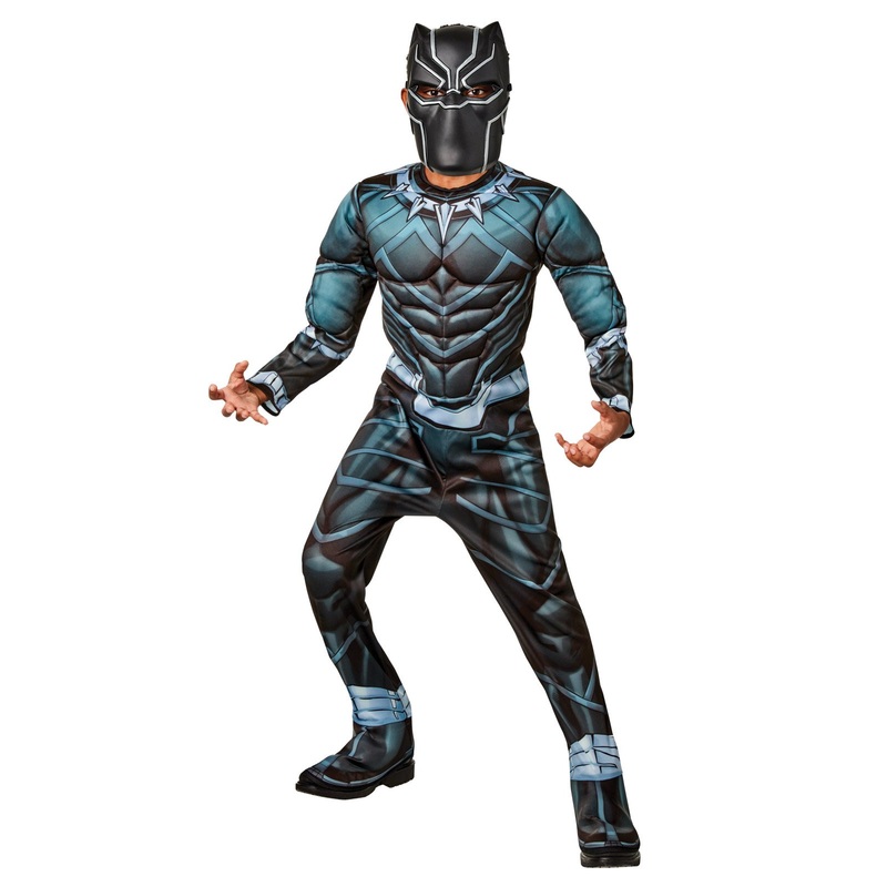 Black Panther Deluxe Costume for Kids  - Marvel Black Panther Small (3-5 Yrs)