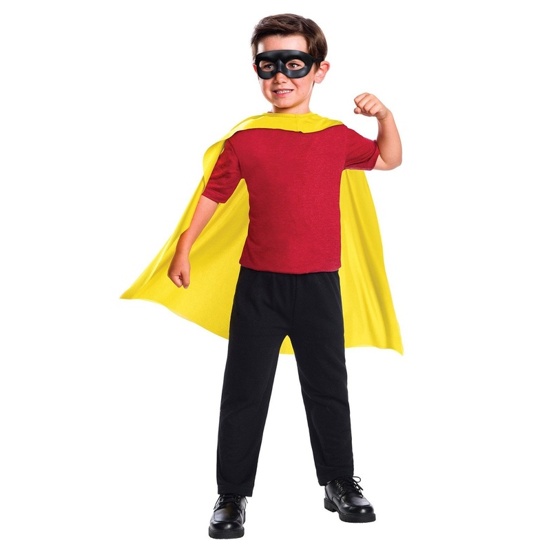 Robin Cape and Mask Set for Kids - DC Comics One Size