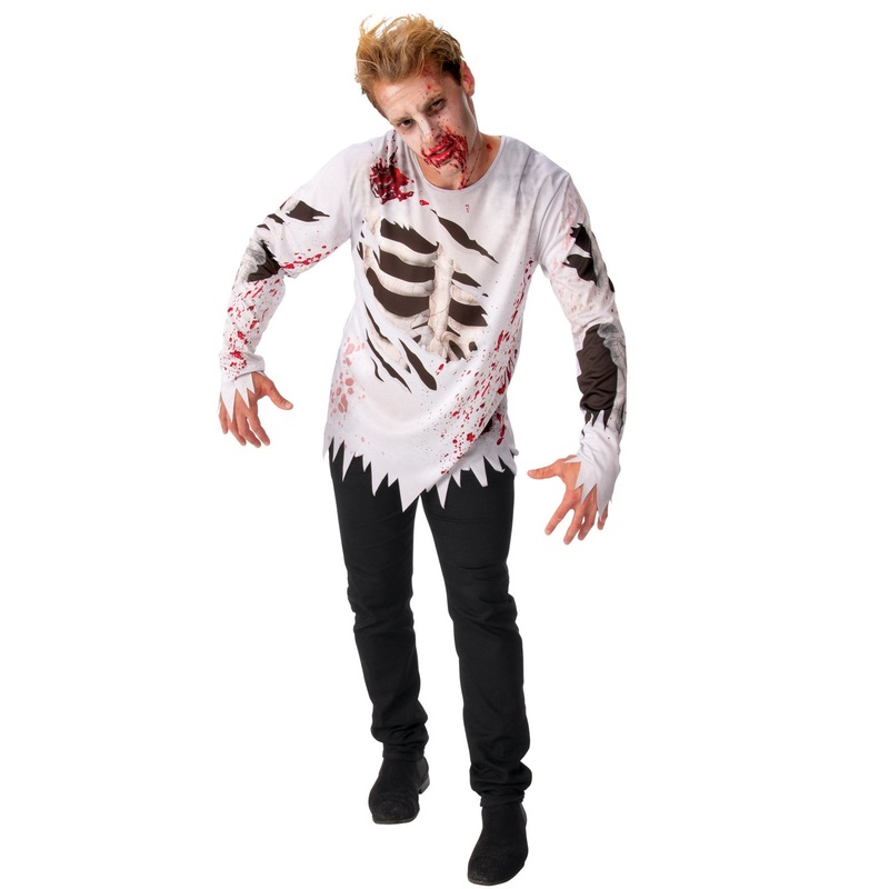 Zombie Costume Top for Adults Medium