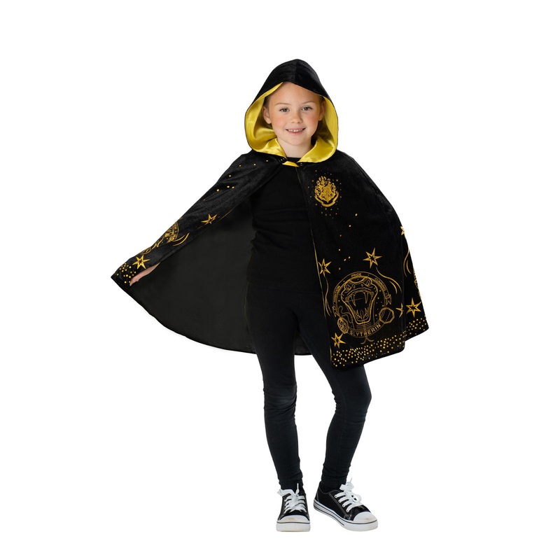 Hogwarts Black & Gold Hooded Robe For Kids & Tweens - Harry Potter Medium (6+ Yrs)