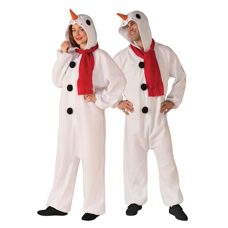 Snowman Onesie Costume for Adults Small