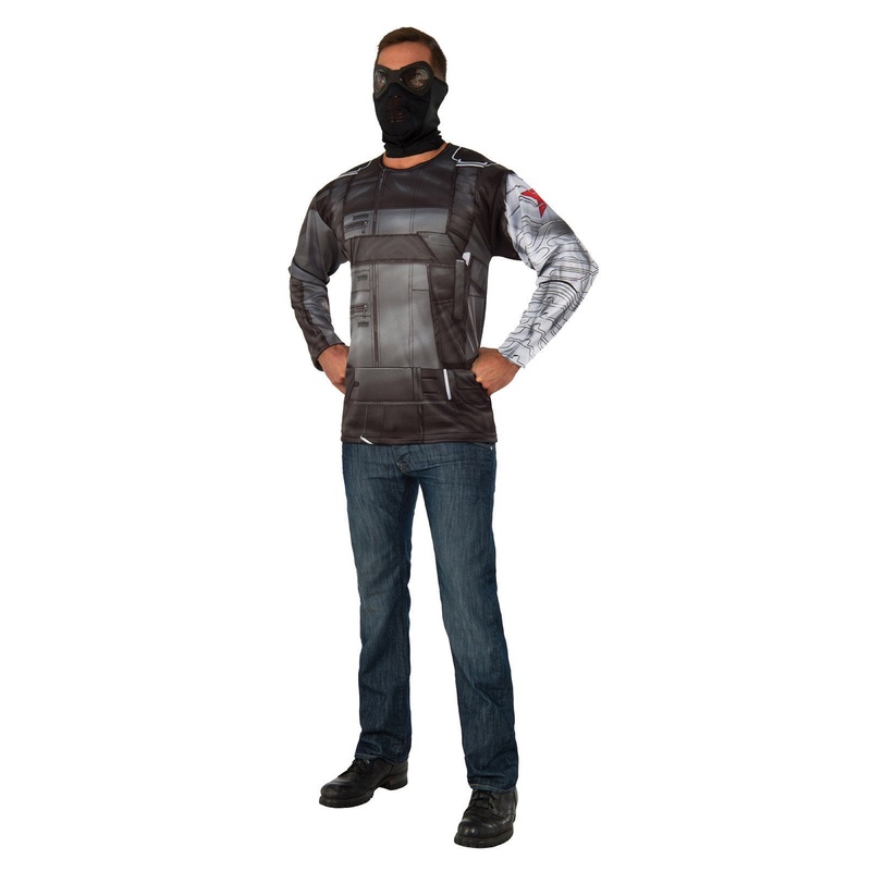 Winter Soldier Costume Top and Mask Set for Adults - Marvel Avengers Standard
