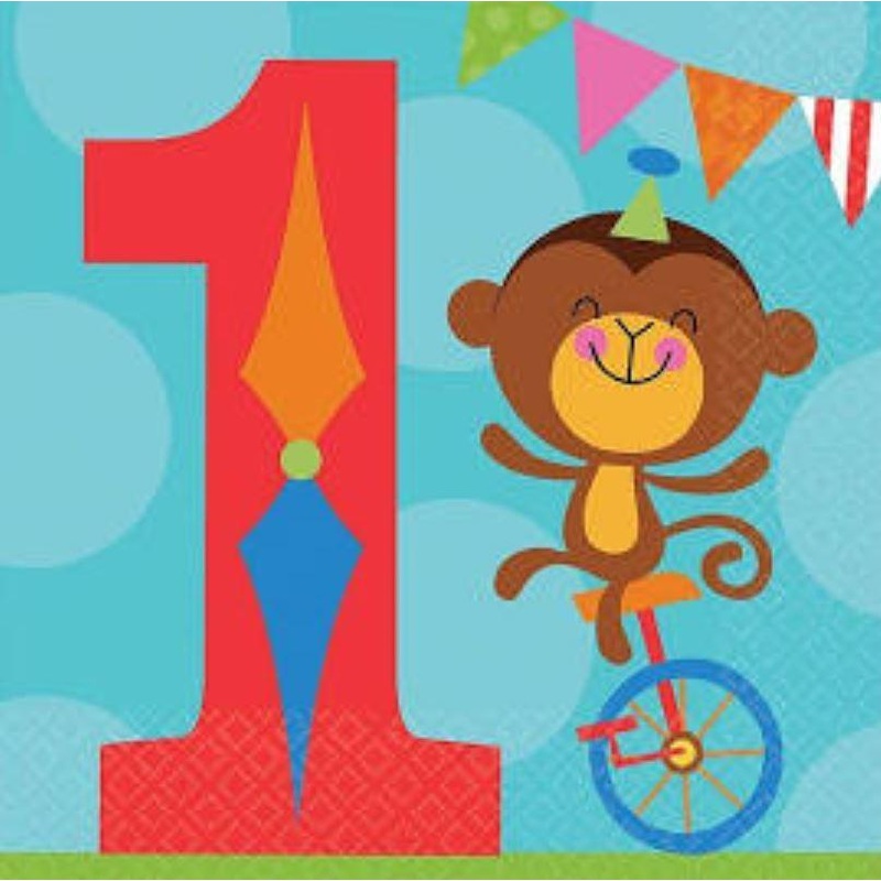 1st Birthday Paper Napkins - 16 Pack