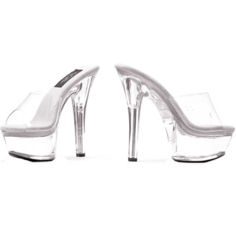 Clear Mule 6 Inch Heel for Adults 10 US