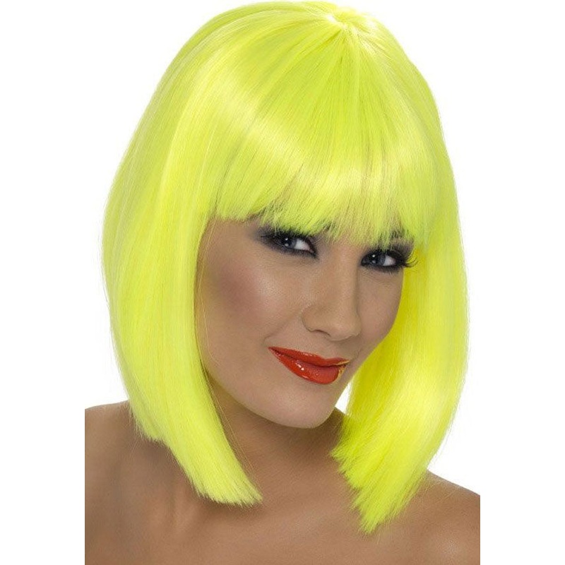 Neon Yellow Glam Wig for Adults