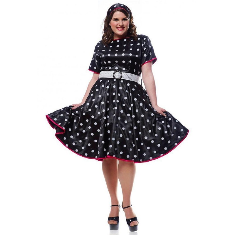 50s Rockabilly Plus Size Costume for Adults Extra Large