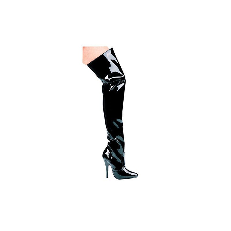 Black Thigh High Patent Boot for Adults 7 US