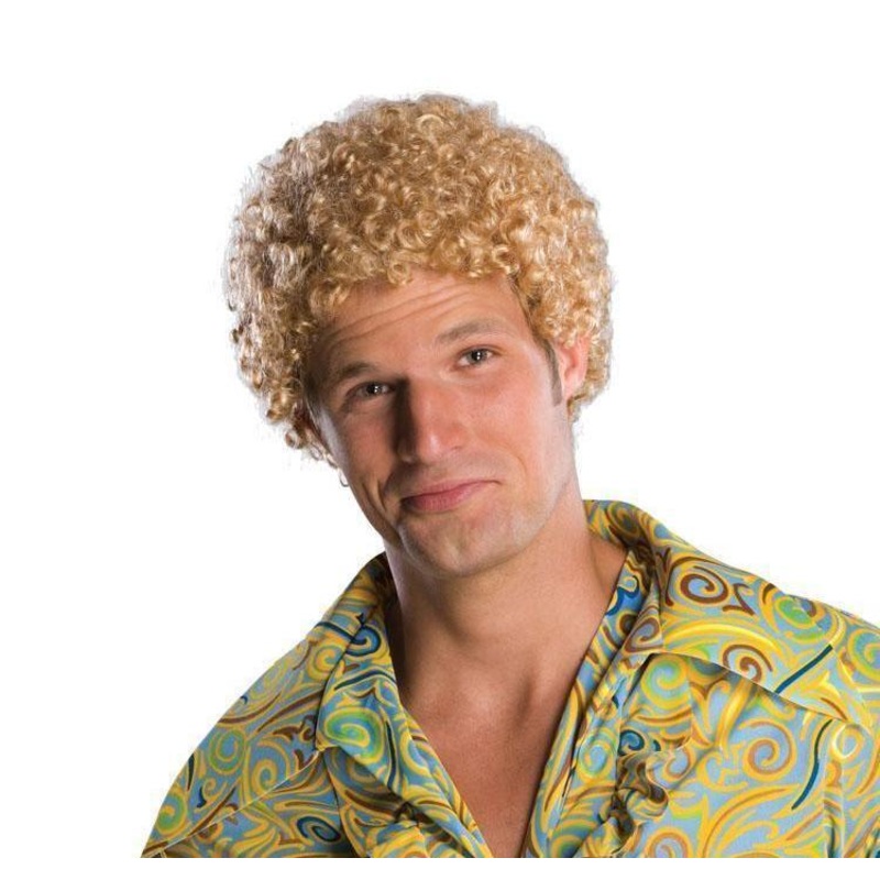 Blonde Tight-Curl Afro Adult Wig