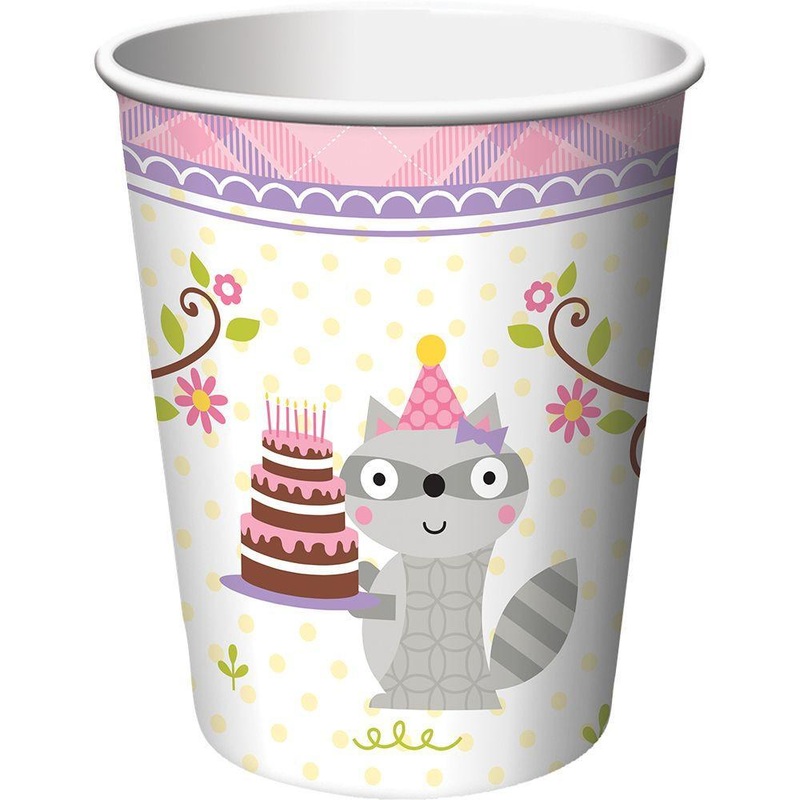 Happy Woodland Birthday Girl 9oz Cups