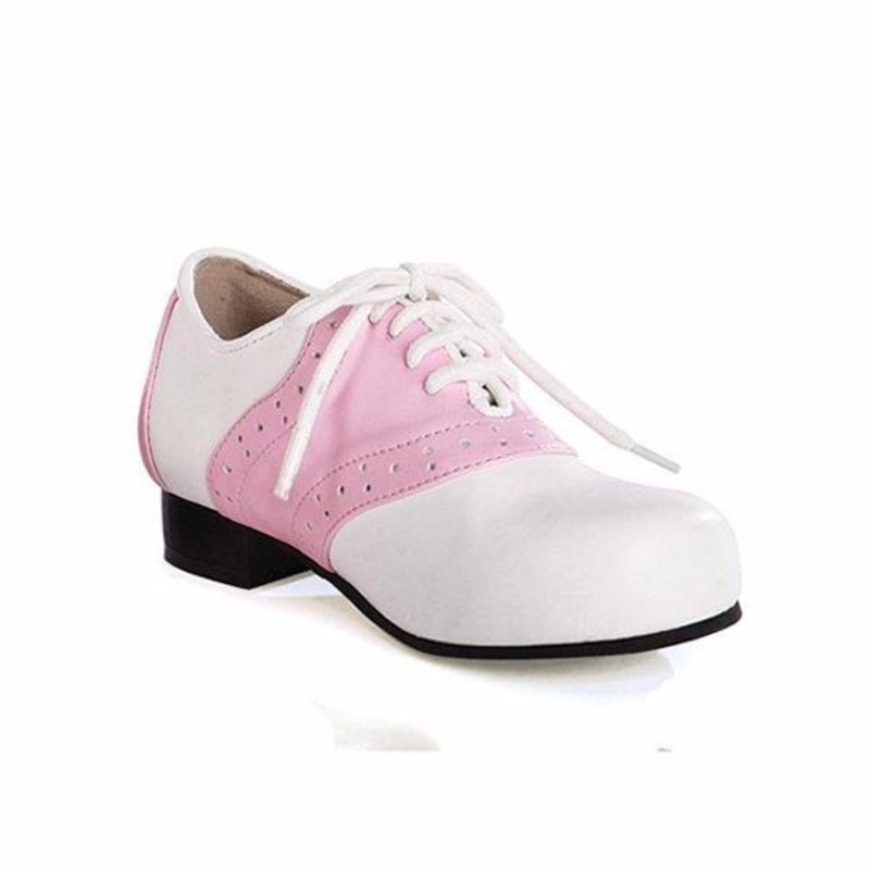 Pink & White Women's Saddle Shoe for Adults 7 US